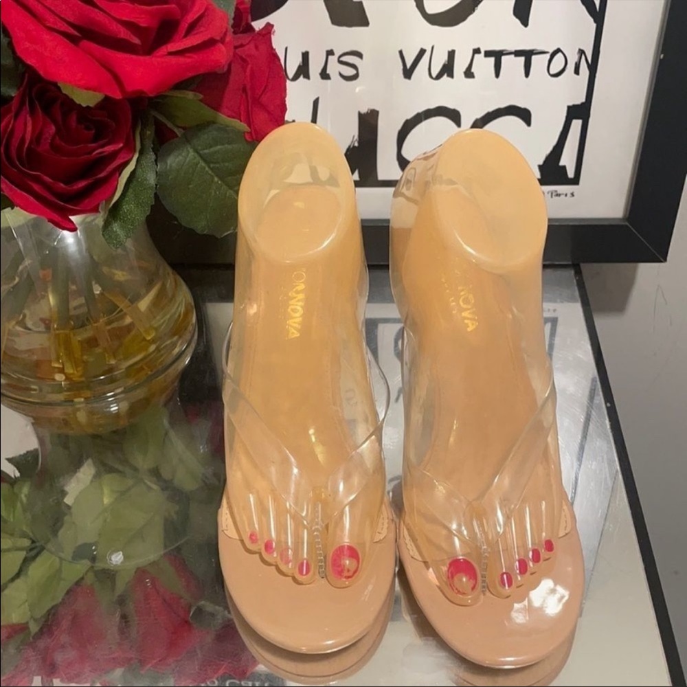 Ladies FASHION NOVA CLEAR WEDGE SANDALS